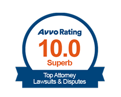 Avvo Rating 10.0 Superb — Top Attorney, Lawsuits and Disputes